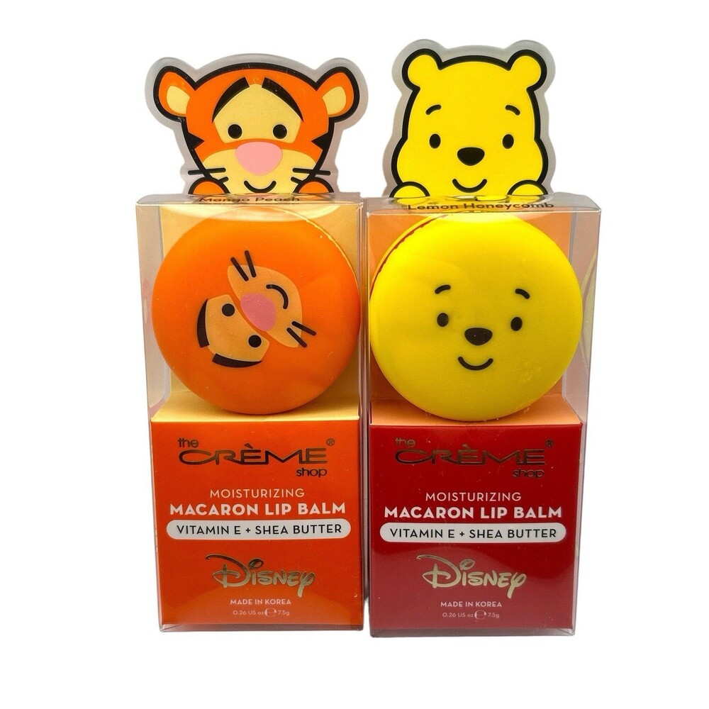 Disney x The Crème Shop Macaron Lip Balm Set Winnie the Pooh & Tigger Creme NEW